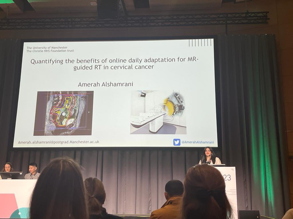 Grateful for this incredible opportunity to present my work on MR adaptive RT for cervical cancer at  #ESTRO2023 and extend my gratitude to my amazing supervisors for their  support <a href="/cynthiaeccles/">Cynthia Eccles 💙 @cynthiaeccles.bsky.social</a>  <a href="/marianneaznar/">Marianne Aznar</a> @RobChuter ,Peter Hoskin. <a href="/achoud72/">Prof Ananya💙 @achoud72.bsky.social</a> <a href="/MCRCnews/">Manchester Cancer Research Centre</a> <a href="/TheChristieNHS/">The Christie NHS</a>