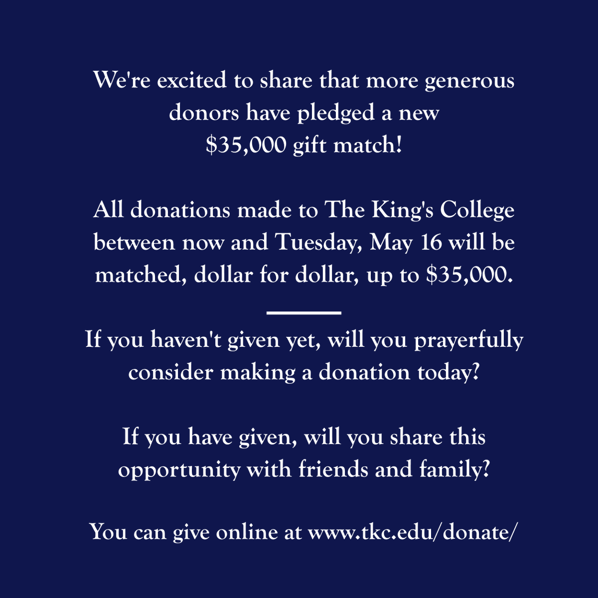 The King's College tweet media