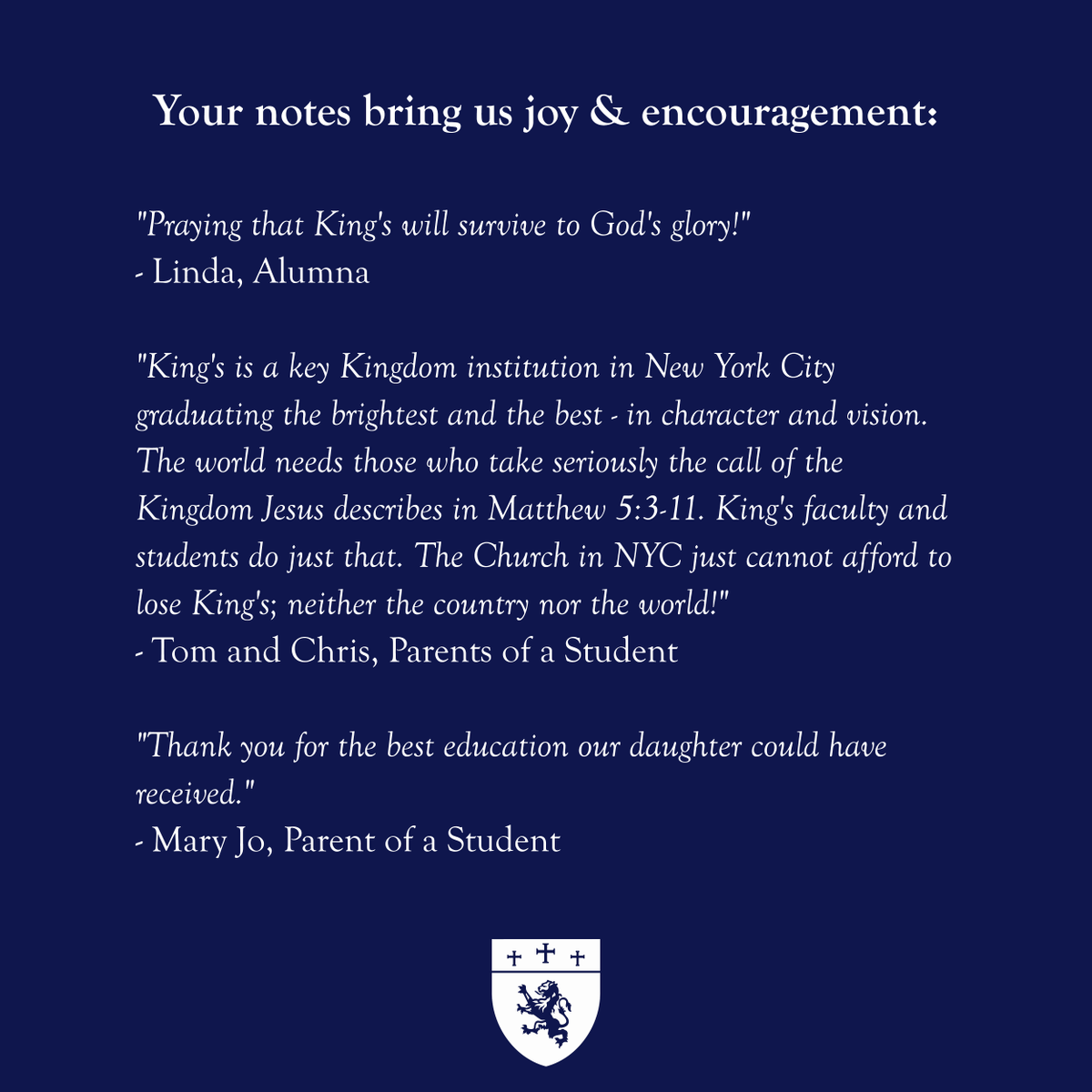 The King's College tweet media