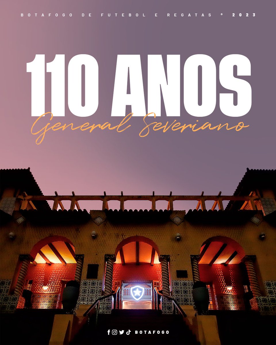 Berço dos maiores craques do futebol, a histórica sede alvinegra completa 1️⃣1️⃣0️⃣ neste sábado! Parabéns, General Severiano! ⭐️🏠 #BFR