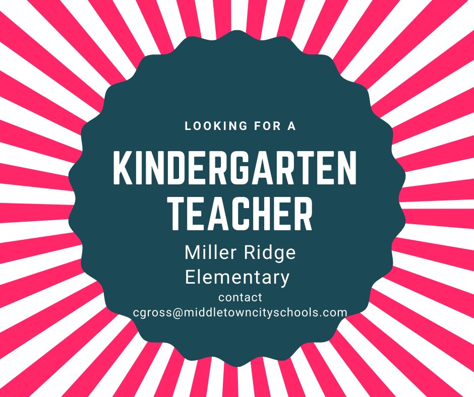 Join our team. We are looking for a Kindergarten teacher.