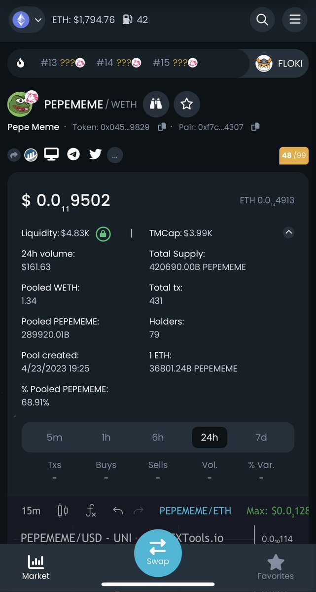 Somebody ask Manny from SolidBlock.. he admitted to making PepeMeme which was 4/23/23, from solidblock deployer… buy never Launched it?

& Just by chance it Launches same day same time frame? 

Do you know the ODDS OF THIS?!
Quit scamming people!