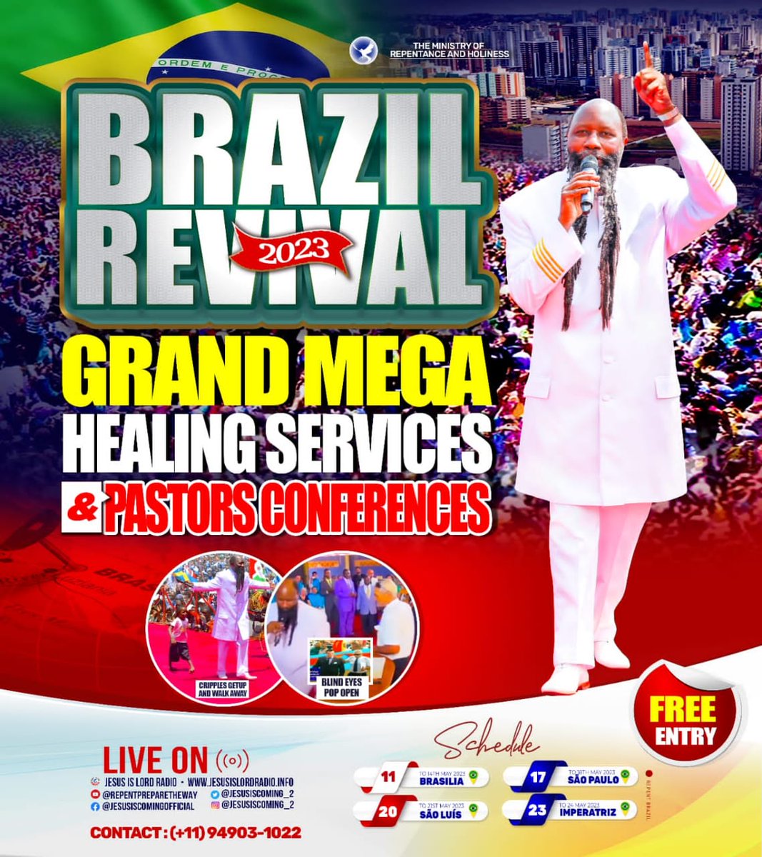 There are trophies of JESUS already in Brazil ahead of the #BrazilHealingService

Josue Yuri suffered from severe Centronuclear Myotubular Myopathy.

The MIGHTY BLOOD of JESUS healed Josue at the command of the MEGA ANCIENT PROPHETS of YAHWEH.