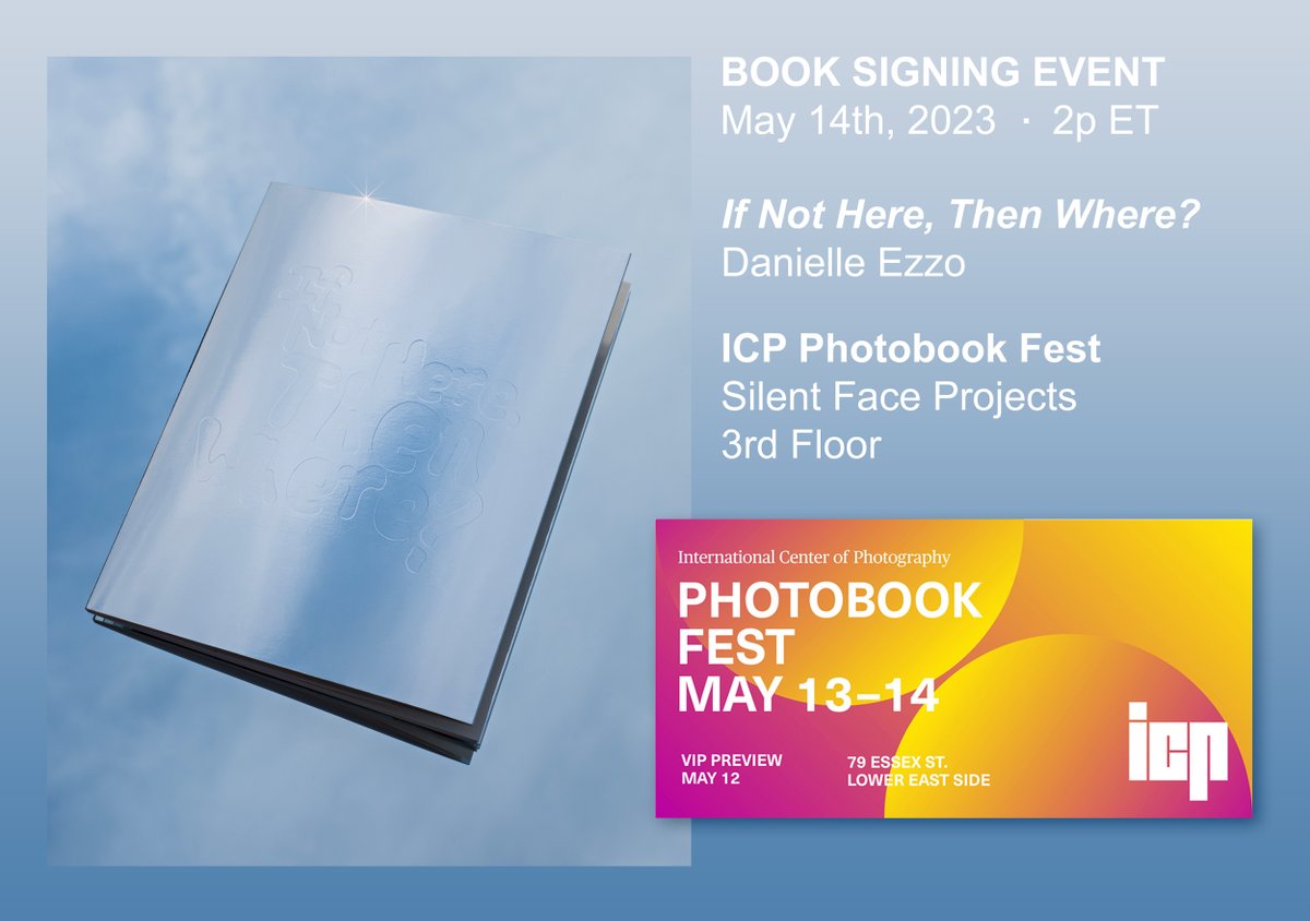Today is the day! Join me for the launch of, 'If Not Here, Then Where?' at the ICP Photobook Fest. I'll be signing copies at 2p, 3rd floor with Silent Face Projects. 📚