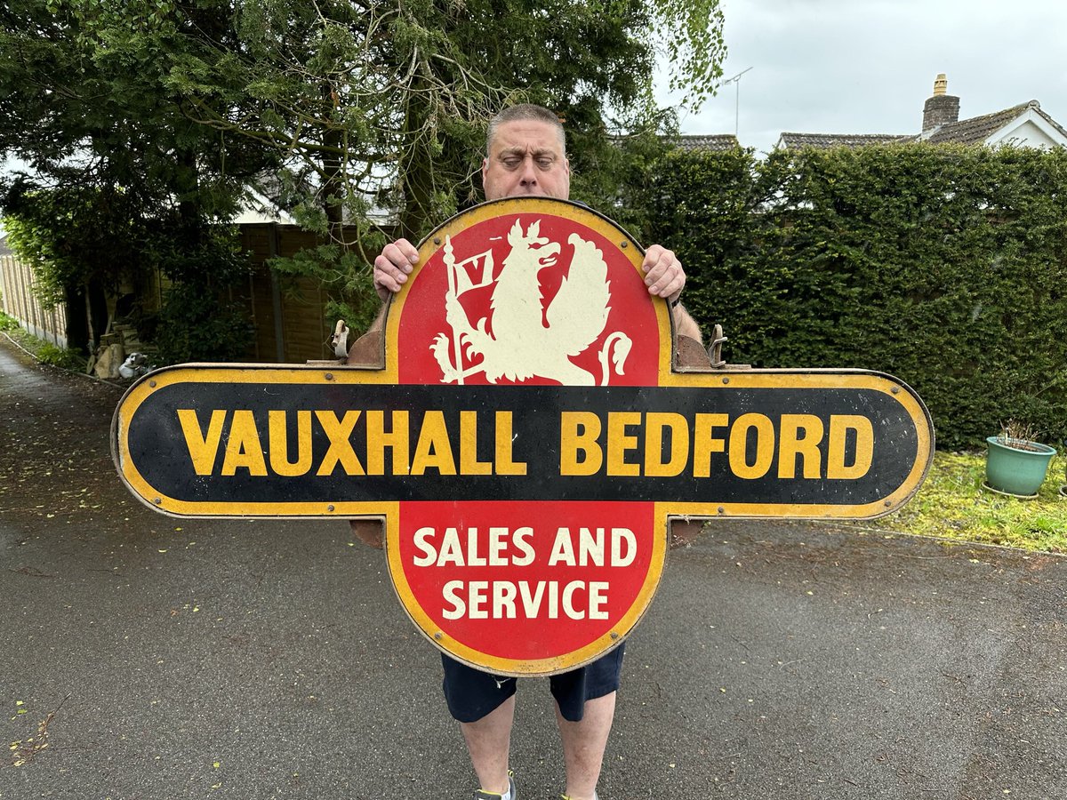 Big Dan, admittedly not looking his best, with one of the fab signs dragged out of the barn in our next specialist Automobilia Auction
Further entries invited, email cars@charterhouse-auction.com