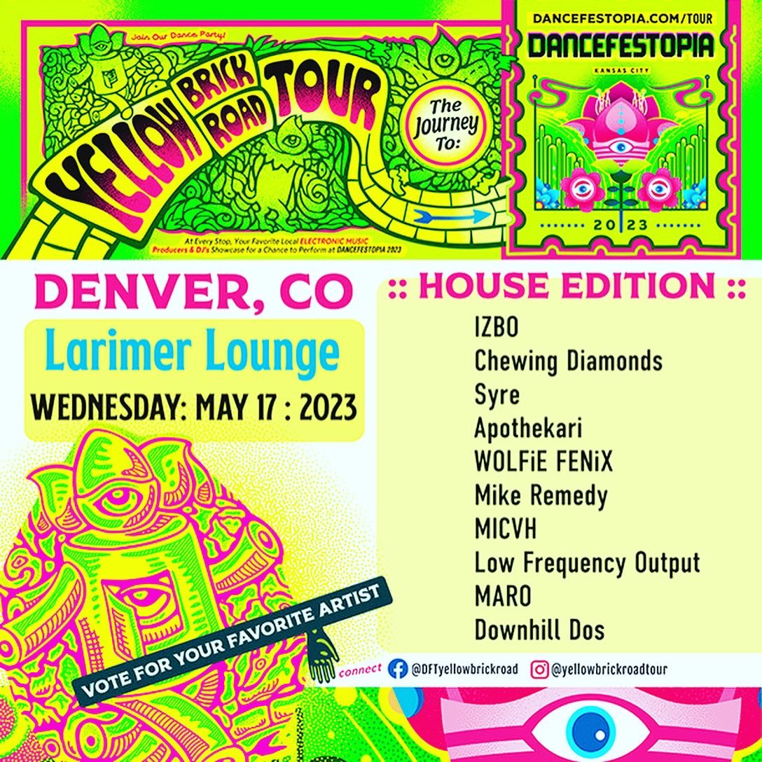 ChewingDiamonds's tweet photo. Back at Dancefestopia Yellow Brick Road Tour, Denver May 17! @Dancefestopia https://t.co/EY0Z0NBJh1