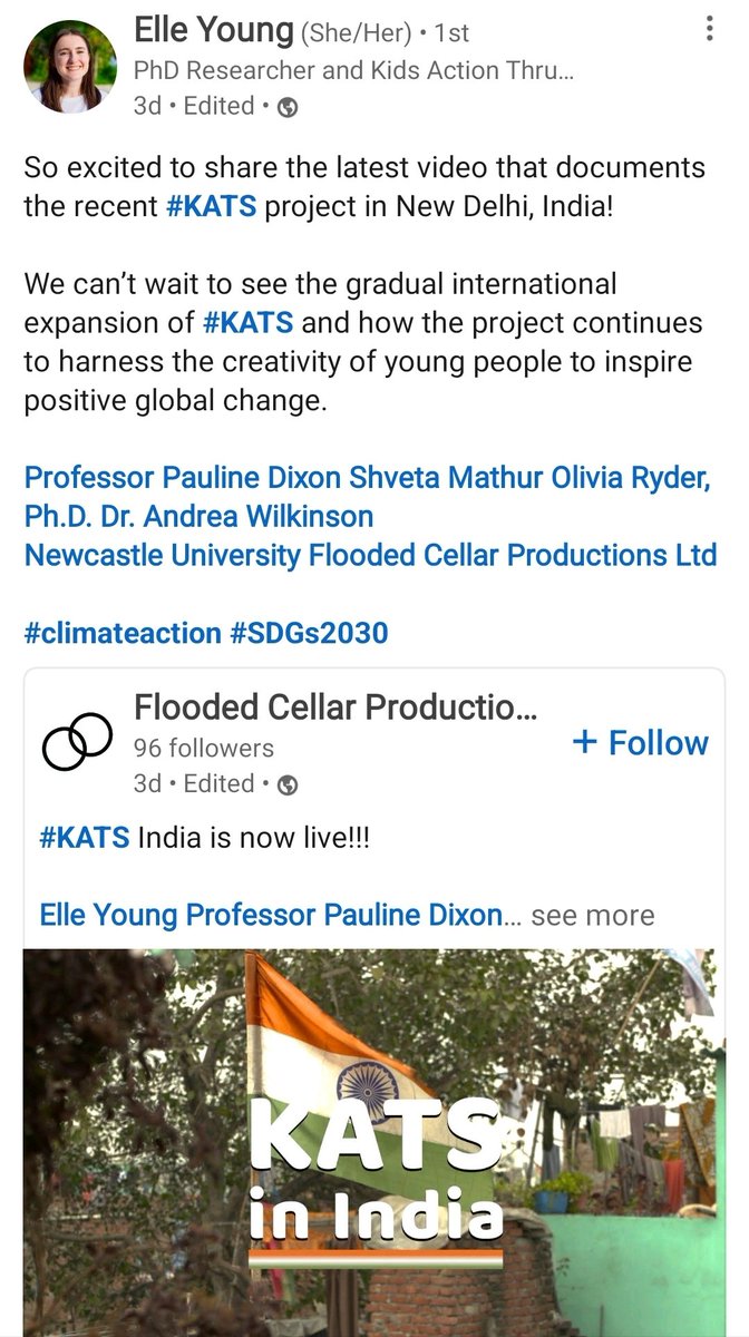 KATS (Kids Action Through Science) is an incredible #globalpartnership project empowering young people to learn about sustainable development by becoming citizen scientists. 👀 the latest video on KATS India! ⬇️
<a href="/UniofNewcastle/">Newcastle University</a>
<a href="/KATS_Ncl/">Kids Action Thru Science</a>
<a href="/ElleY0ung/">Dr Elle</a> 

youtu.be/AWviqgw1Qfc