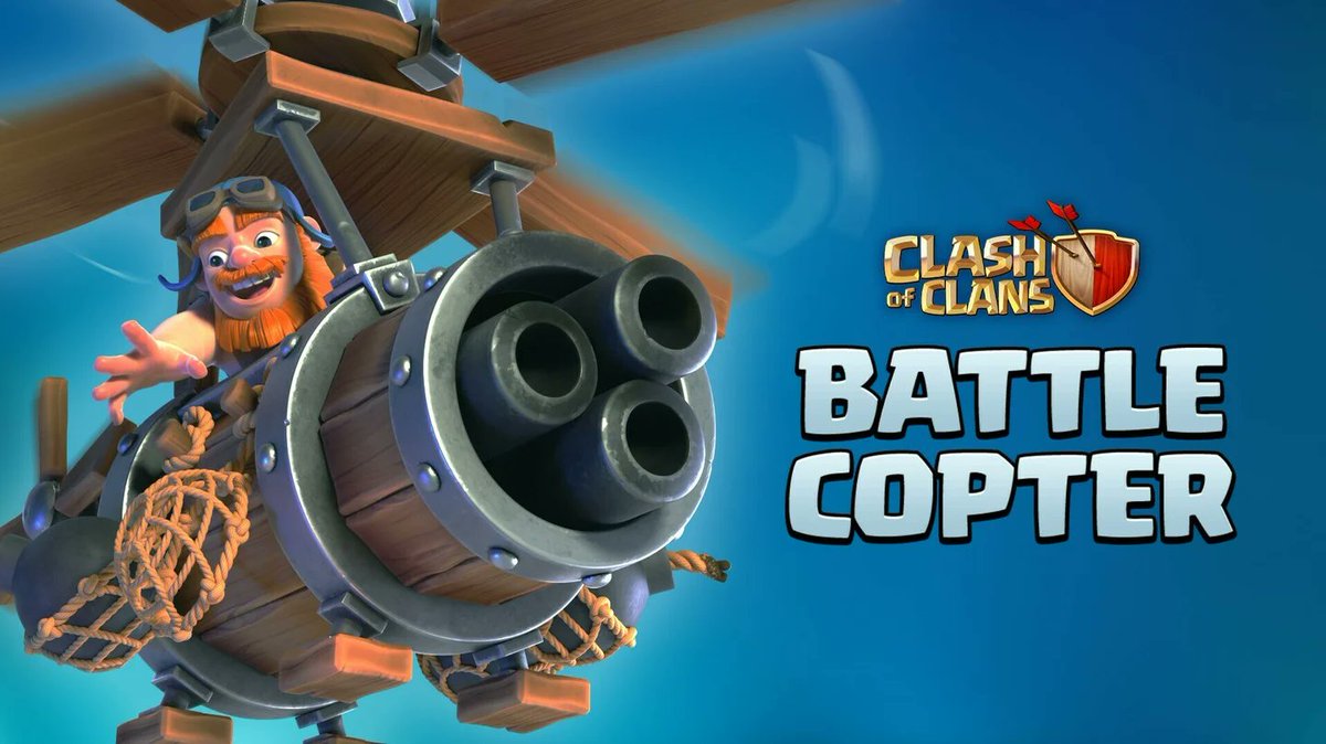 GuerillaMethod's tweet photo. Clash Of Clans: Battle Copter Revealed As New Builder Base Hero Machine - on https://t.co/S7sbSw9lMn via #GuerillaMethod https://t.co/AvpNqqdDCU