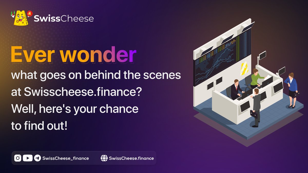 Swisscheese_fn's tweet photo. Behind the scenes at https://t.co/bj9cNhOvg5! 🧀💻
Get ready for our AMA session with our lead developers.
This is your chance to ask anything about #DeFi, #blockchain, or our process! 🎙️
Comment your questions below. Don't miss out, let's chat with the brains behind #Swisscheese https://t.co/PJteqwIBNf