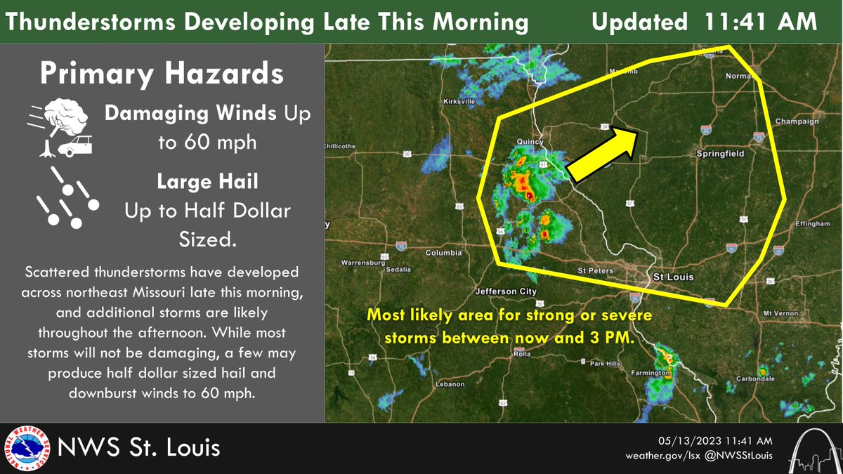NWS St. Louis on Twitter "Scattered strong thunderstorms have