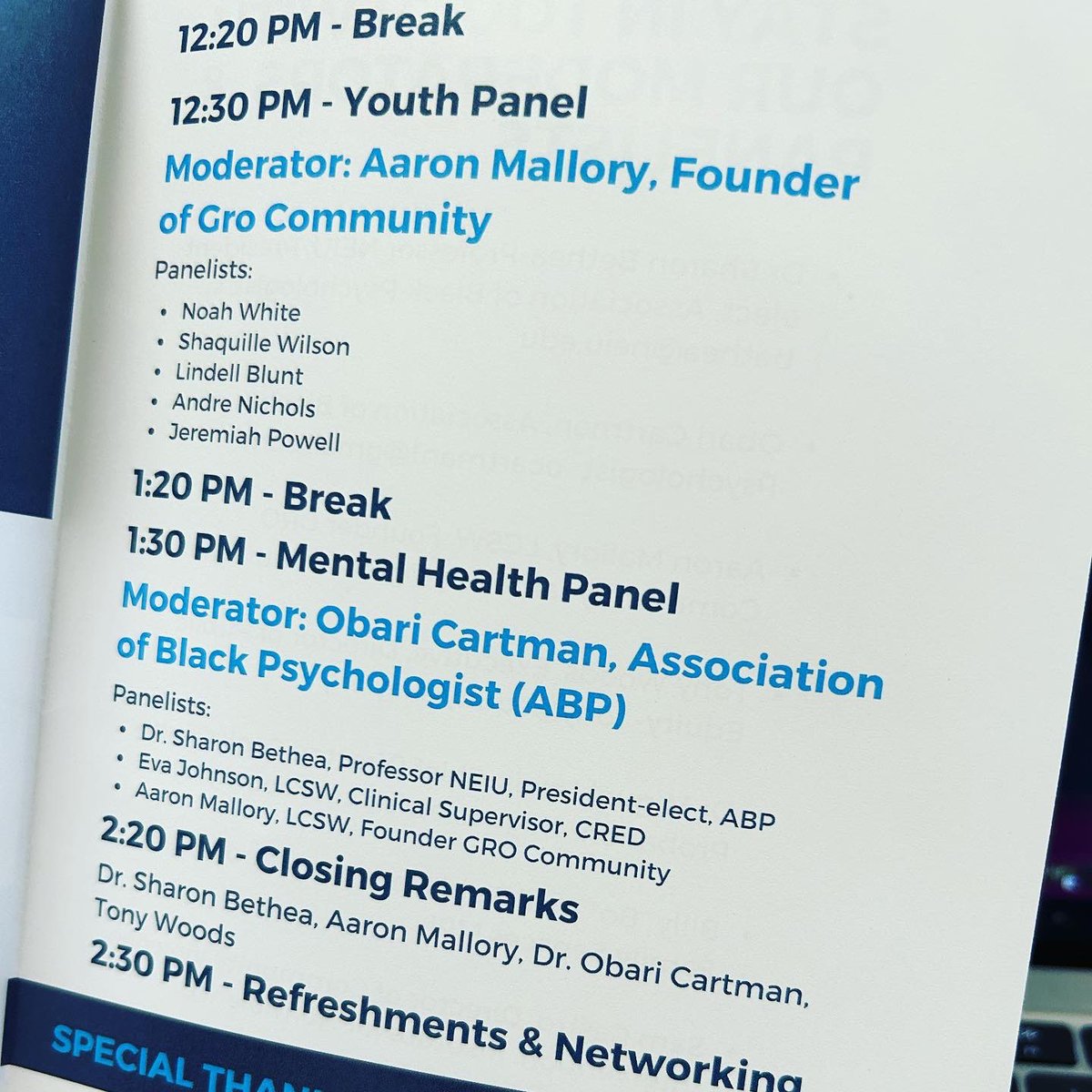 equityiskeychi's tweet photo. Today’s agenda will become tomorrow’s #actionplan. 

Mental Health + Violence Prevention = Community Safety

#mentalhealthawarenessmonth #equityiskey https://t.co/xWEkjJdOLT