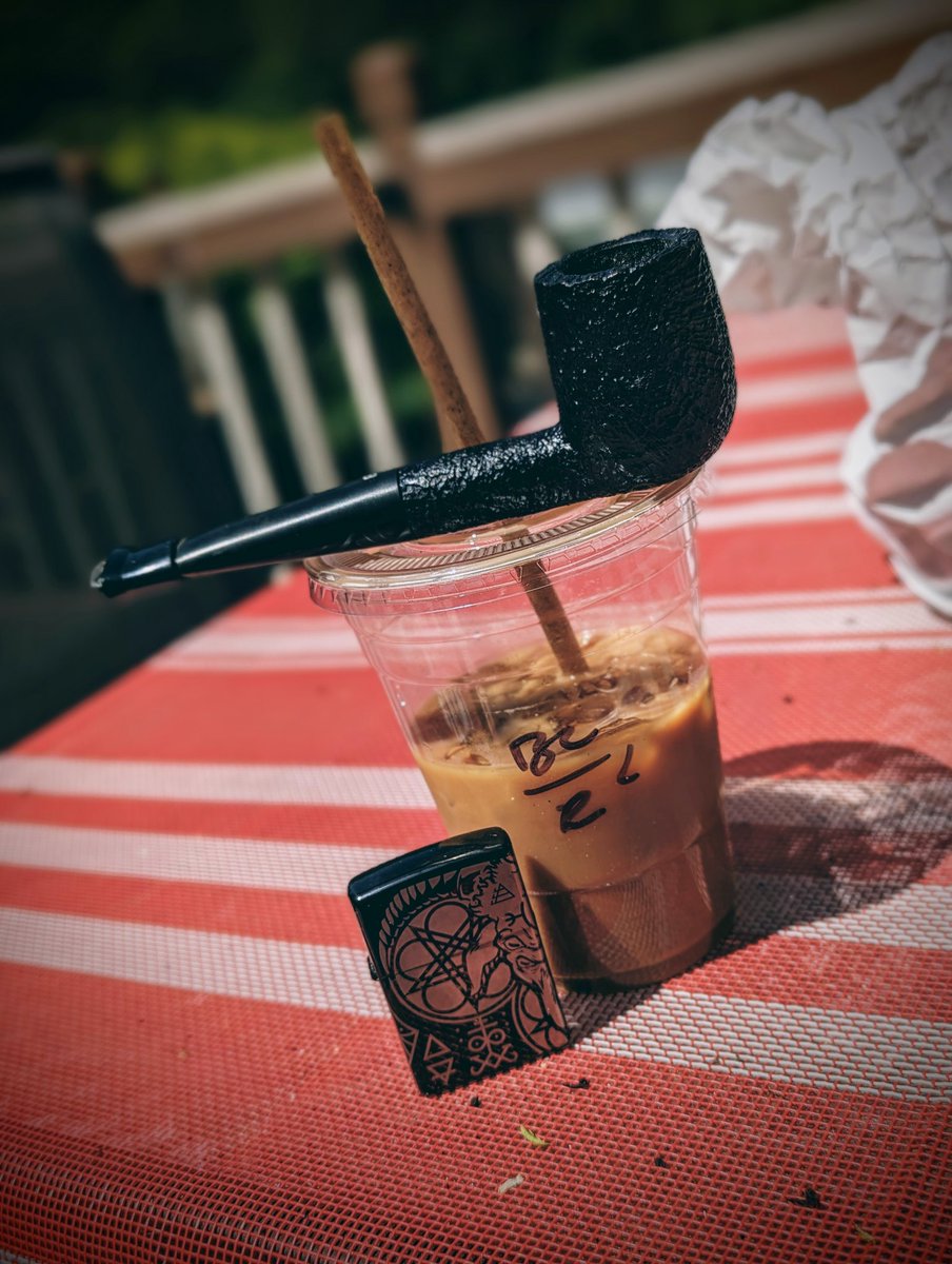 Pipe and a bourbon caramel iced latte was a great way to start this beautiful day.