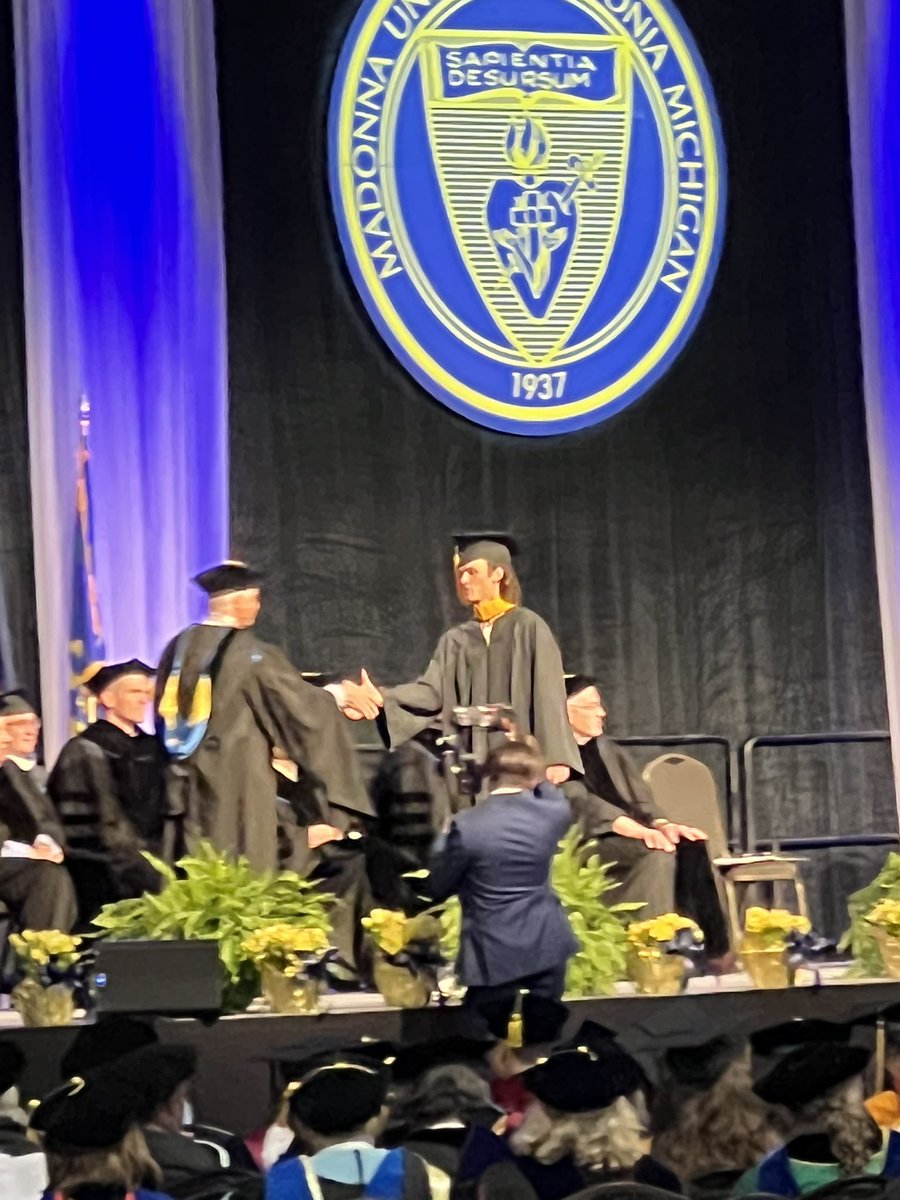 tracyannbow's tweet photo. Graduation Day! Congrats Harry- you’re a college grad now! Love you 🥰 #madonnauniversity2023 https://t.co/s2IdlNCgwd