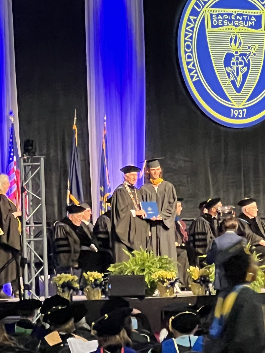 tracyannbow's tweet photo. Graduation Day! Congrats Harry- you’re a college grad now! Love you 🥰 #madonnauniversity2023 https://t.co/s2IdlNCgwd