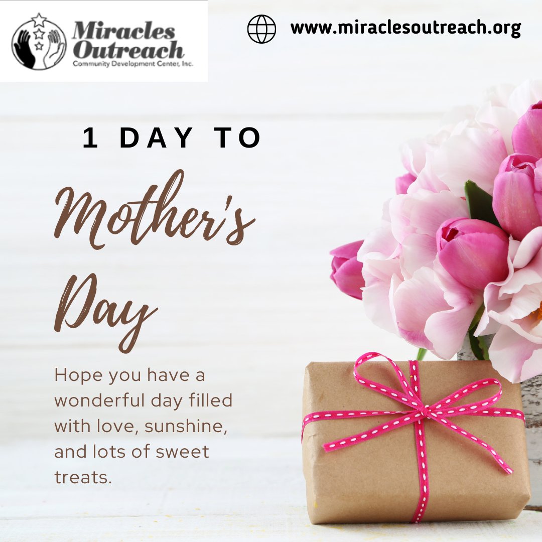 MiraclesOutreac's tweet photo. Happy Mother's Day Eve! Tomorrow is the day to celebrate the amazing women who gave us life and unconditional love. " ❤️👩‍👧‍👦 

 #MiraclesOutreach #GratefulHeart #MothersDayEve #AlmostHere https://t.co/R1rrrtjHhp