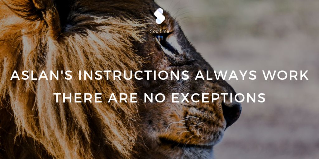 Soultime__app's tweet photo. Narnia | "Puddleglum must remind them constantly to have faith and to keep going: "Aslan's instructions always work, there are no exceptions." #TheSilverChair #Narnia #Soultime #ChristianMeditation #ChristianQuotes https://t.co/YszB8mPHMR