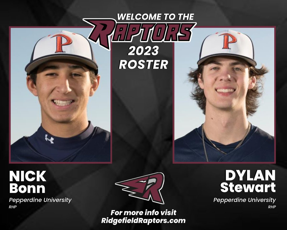 A couple more waves are rolling in from @PeppBaseball 🌊 Please welcome the pitching duo of Nick Bonn and Dylan Stewart to the Raptors! 🔥

#SWWAhometeam // #GoRaps