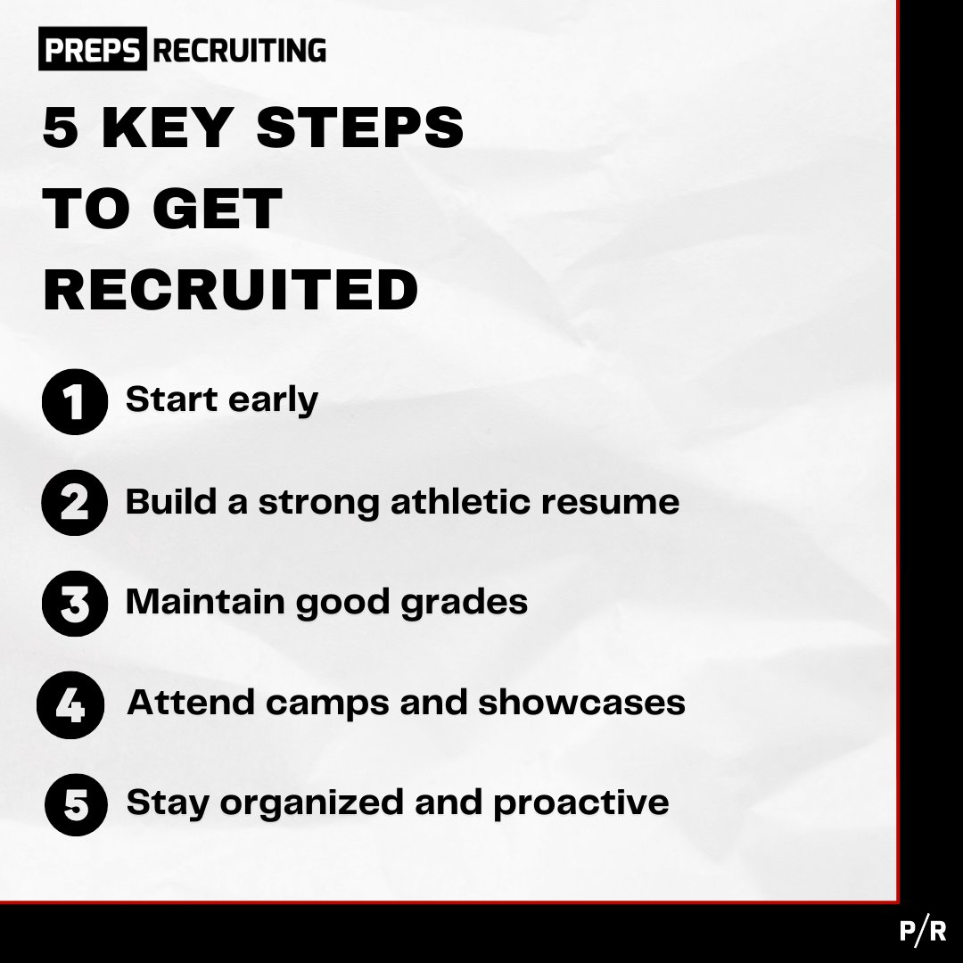 Follow these 5 Essential Steps to Maximize Your Chances of Getting Recruited! 🎓⚽🏀🏈

#CollegeRecruitmentGuide #PathToSuccess #AthleteJourney #RecruitmentTips #GamePlan #AchieveYourDreams #NextLevelAthlete #GetRecruited #StudentAthleteLife #CollegeBound'