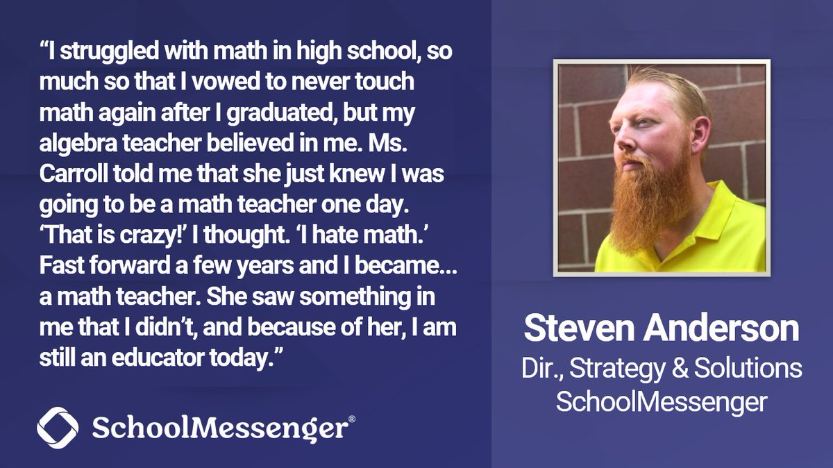 SchoolMessenger (@schoolmessenger) on Twitter photo Today, our #TeacherAppreciationWeek celebration concludes with one more story about how a teacher made a difference. Thanks to <a href="/web20classroom/">𝚂𝚝𝚎𝚟𝚎𝚗 𝚆. 𝙰𝚗𝚍𝚎𝚛𝚜𝚘𝚗</a> for sharing and thanks to teachers everywhere for supporting our students!
#TeacherAppreciationWeek2023
#ThankATeacher
#edchat #edtech Today, our #TeacherAppreciationWeek celebration concludes with one more story about how a teacher made a difference. Thanks to <a href="/web20classroom/">𝚂𝚝𝚎𝚟𝚎𝚗 𝚆. 𝙰𝚗𝚍𝚎𝚛𝚜𝚘𝚗</a> for sharing and thanks to teachers everywhere for supporting our students!
#TeacherAppreciationWeek2023
#ThankATeacher
#edchat #edtech