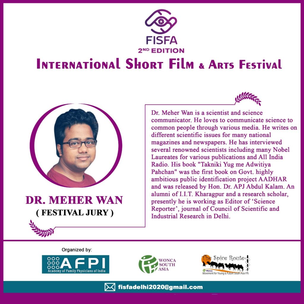FISFAIndia's tweet photo. Meet our Jury. Dr. Meher Wan is a scientist and science communicator. @wanmeher 
https://t.co/gaNGafy8tI https://t.co/tQZb5IvLMQ