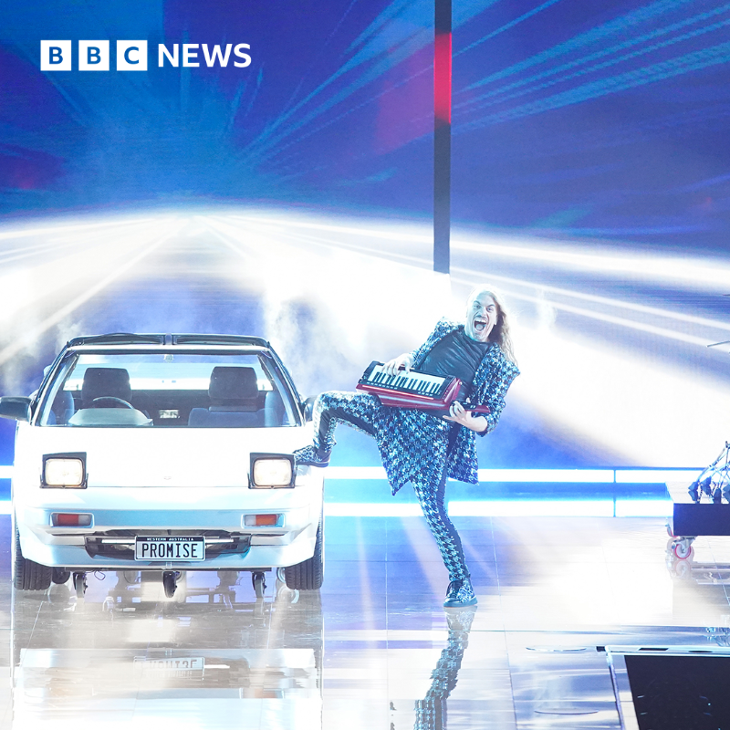 BBCNews's tweet photo. Scratching your head and asking yourself why our friends down under are now Eurovision regulars? 🇦🇺

Find out why Australia is taking part in #BBCEurovision ⬇️