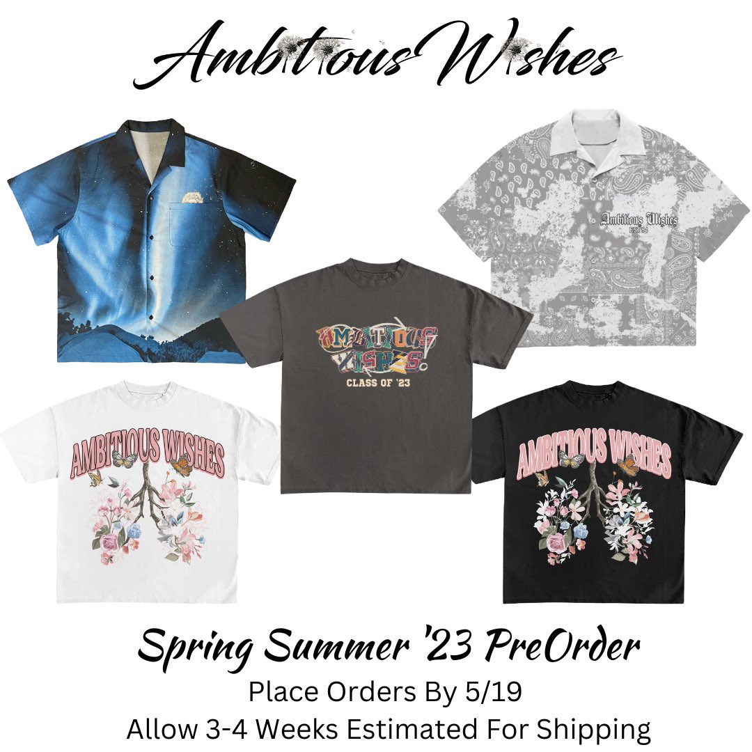 Spring Summer Collection Available Now For PreOrder! 🔗AmbitiousWishes.com