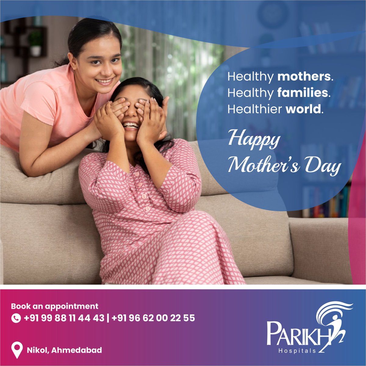 Happy Mother’s Day to celebrate the selfless dedication and nurturing role that mothers play in shaping the lives of their children and families. . . #ParikhHospitals #nikol #happymothersday2023 #mothersday2023 #mothersday #motherday #healthymothers #mothercare #momtobe #momcare