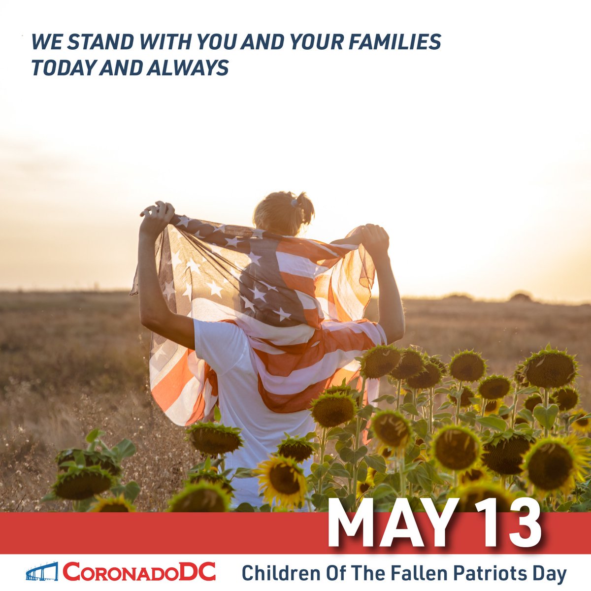 CDistribution's tweet photo. May 13th marks a solemn day of remembrance for the children of our beloved fallen patriots. With grateful hearts, we honor and recognize the selfless sacrifices made by those who put their lives on the line to defend our nation and protect our freedoms. 

We honor and support you https://t.co/zVJFRraNb3