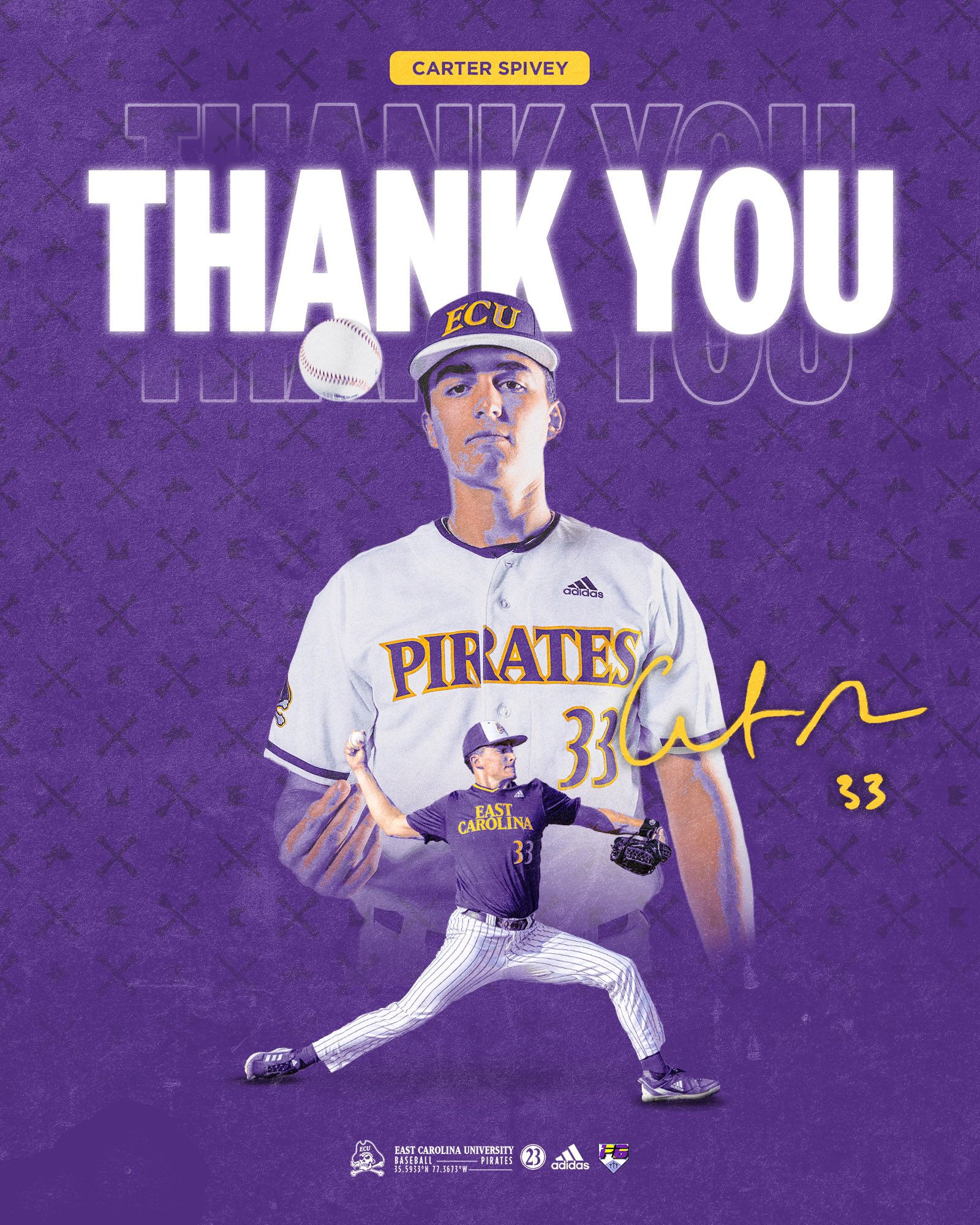 East Carolina Baseball on X: Carter is a symbol of what it means to be a  Pirate. Thank you @cspives23 for all that you have done for this  University!🤟🏴‍☠️  / X