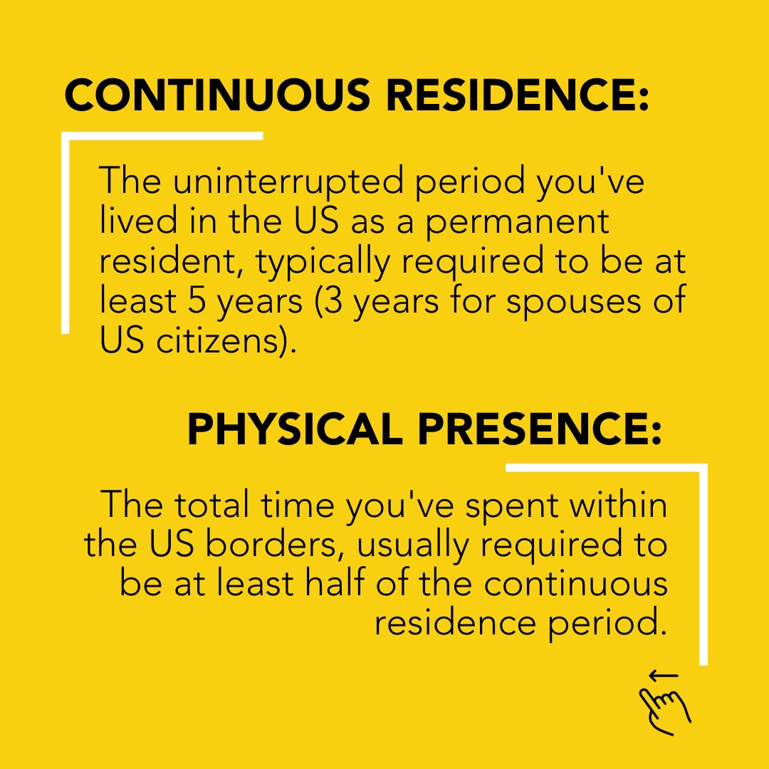 ImmiCounsel's tweet image. 🌐 Decoding Continuous Residence &amp;amp; Physical Presence for US Naturalization 
🇺🇸 Swipe left to explore the differences, connections, and implications of these essential citizenship requirements! 

#ImmigrantVisas #VisaPathways #USImmigration