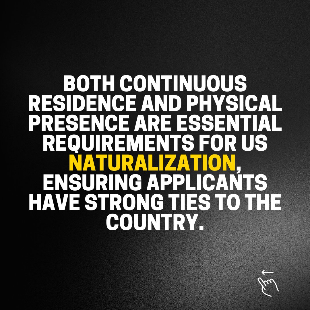 ImmiCounsel's tweet image. 🌐 Decoding Continuous Residence &amp;amp; Physical Presence for US Naturalization 
🇺🇸 Swipe left to explore the differences, connections, and implications of these essential citizenship requirements! 

#ImmigrantVisas #VisaPathways #USImmigration