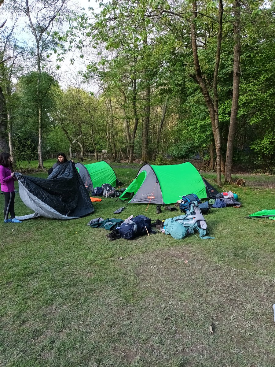 Most groups in camp now, just the last couple to arrive. Tents are all going up in good order - great effort from everyone, some sore feet, but spirits are pretty high! #dofe