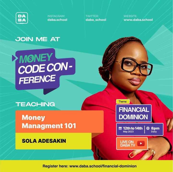 daba_school's tweet photo. It’s easy to increase your financial intelligence if you have a strong foundation of financial information.
Tonight’s session is all about getting your money game right. #FinancialDominion
You know what to do!
#DABAis4 #MCC2023 #MoneyCodeConference https://t.co/QWL6vGgQOz