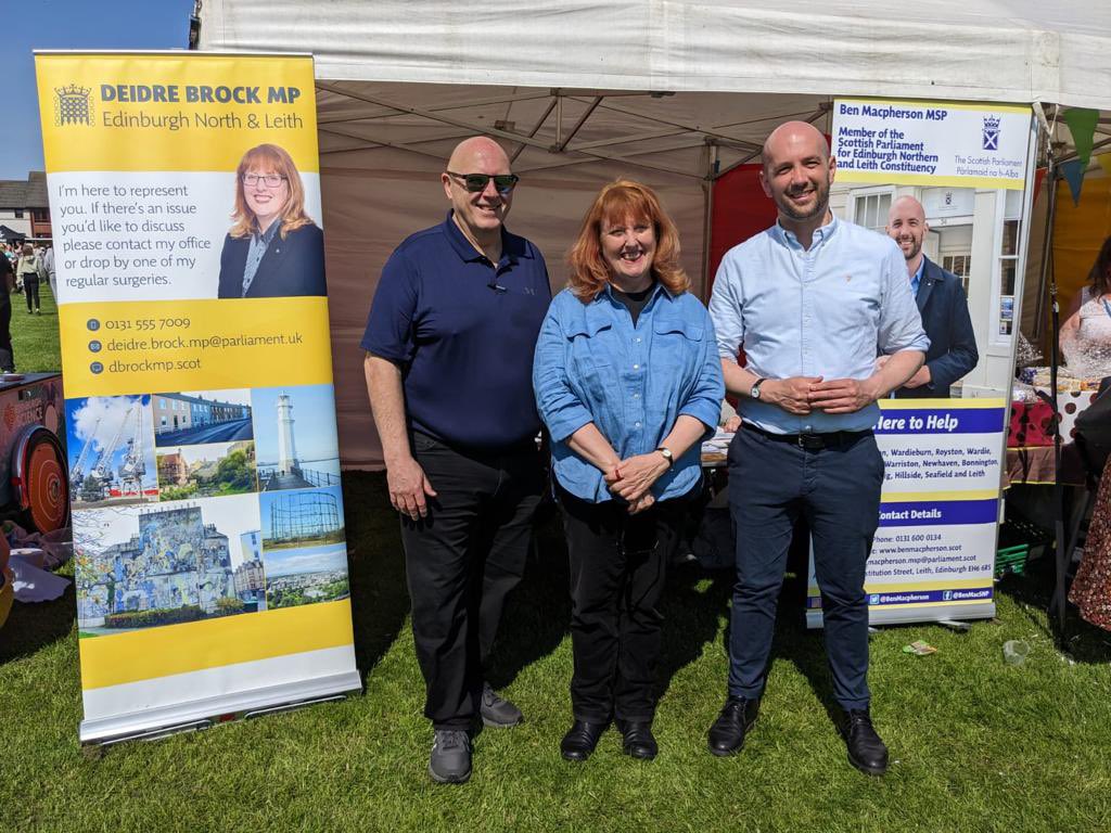 <a href="/DeidreBrock/">Deidre Brock</a> MP, Cllr Stuart Dobbin and I appreciated speaking with so many folk at our stall at <a href="/northedinfest/">North Edinburgh Community Festival</a>, as well as catching up with lots of local organisations and enjoying the entertainment.