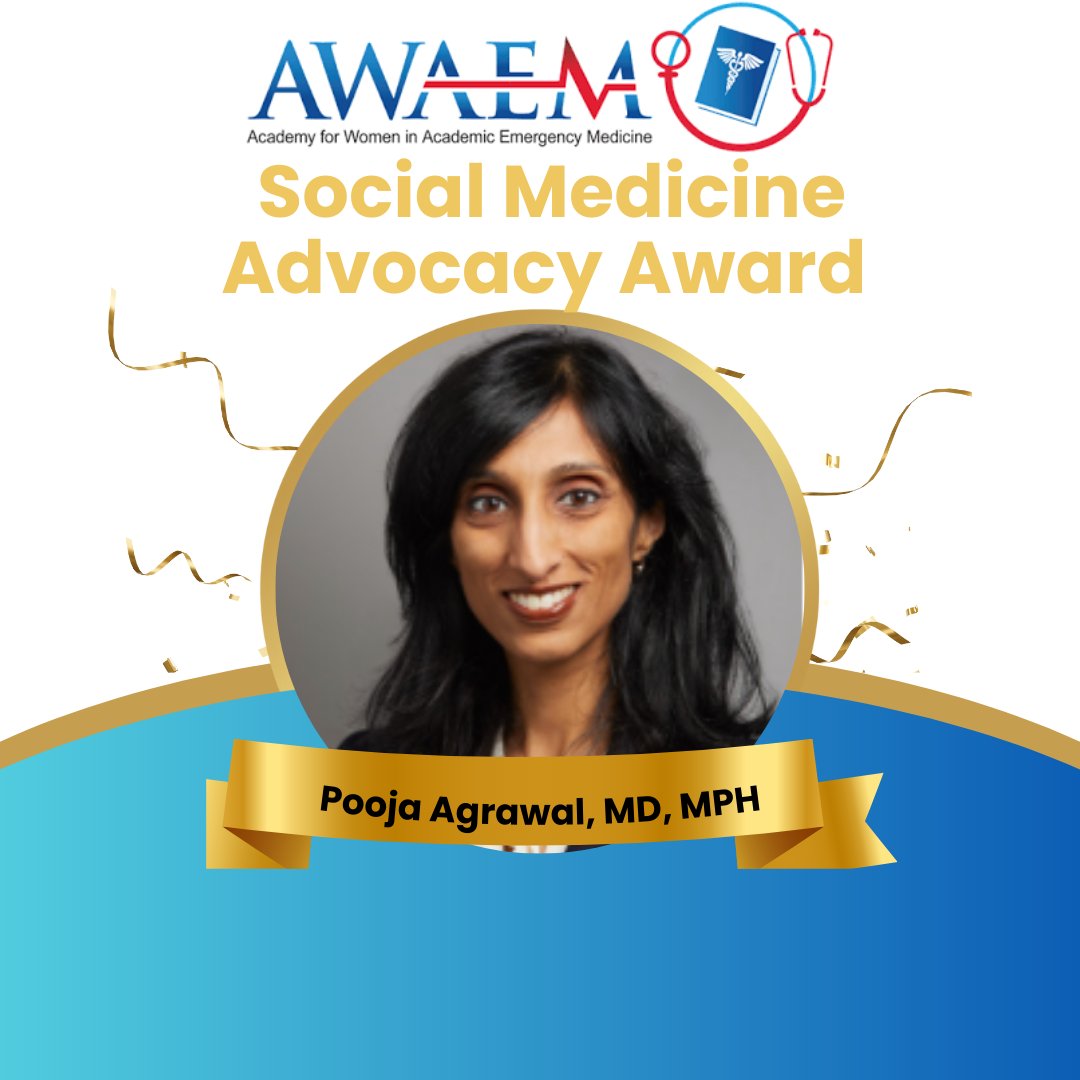 CONGRATULATIONS!! Dr. Agrawal is a Global Health specialist with a focus on refugees and displaced populations. Her work focuses on gender and displaced populations including refugees, and with an emphasis on health access and outcomes. #AWAEM @SAEMonline