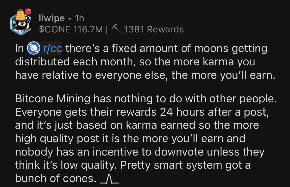 x3v6xa9's tweet photo. $CONE
 From a fellow Conehead at r/Conehead.. 

Great point. We're early. Have you CONED IN yet? https://t.co/sWDw7u0KS9