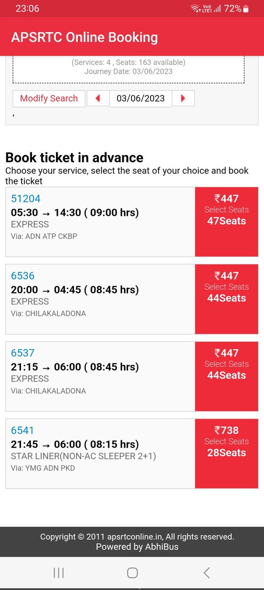 Divakarreddy08's tweet photo. For June 3rd also it is allowing to book the tickets.. @ddipr_knl @apsrtc https://t.co/Ji5toZ58WE