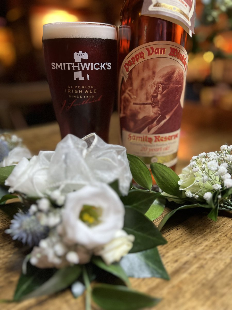 An Irish wedding dinner for us.  #Smithwicks and #Pappy20