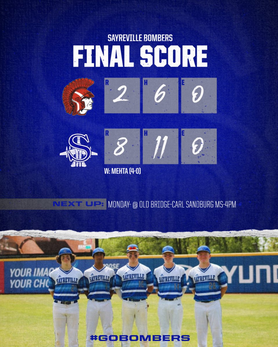 CoachNovBombers's tweet image. Bombers get a Senior Day victory!  Aayush Mehta went the distance striking out 6. Michael Colonnello, Jake Romanello, Aayush Mehta, Michael Novak and Tommy Schlaline each had 2 hits.  Colonnello homered with 3 RBIs and Romanello and Novak each doubled.