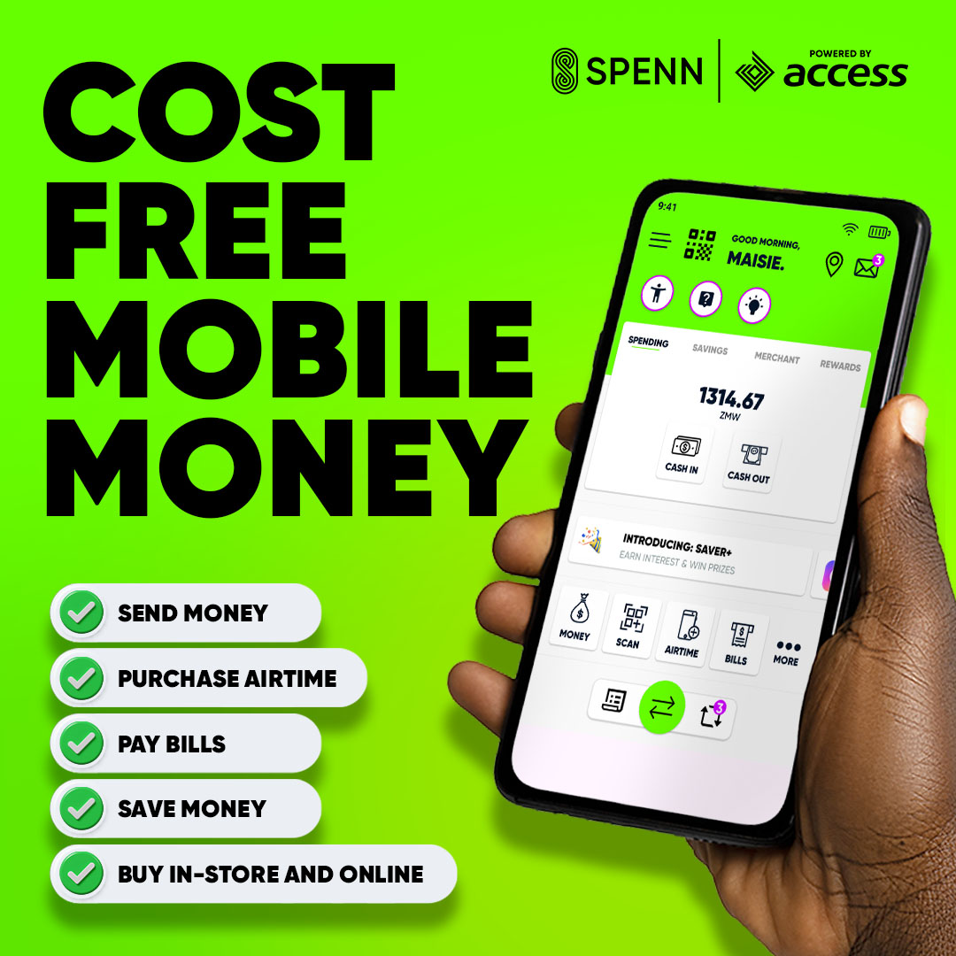 SPENNZambia's tweet photo. Say hello to cost-free mobile money with SPENN! Enjoy fee-free transactions and manage your money with ease, all from the palm of your hand. Download the SPENN app today! 💰💸 #SPENN #MobileMoney #CostFreeBanking #FinancialFreedom #SPENNit https://t.co/lsyyUkWvWN