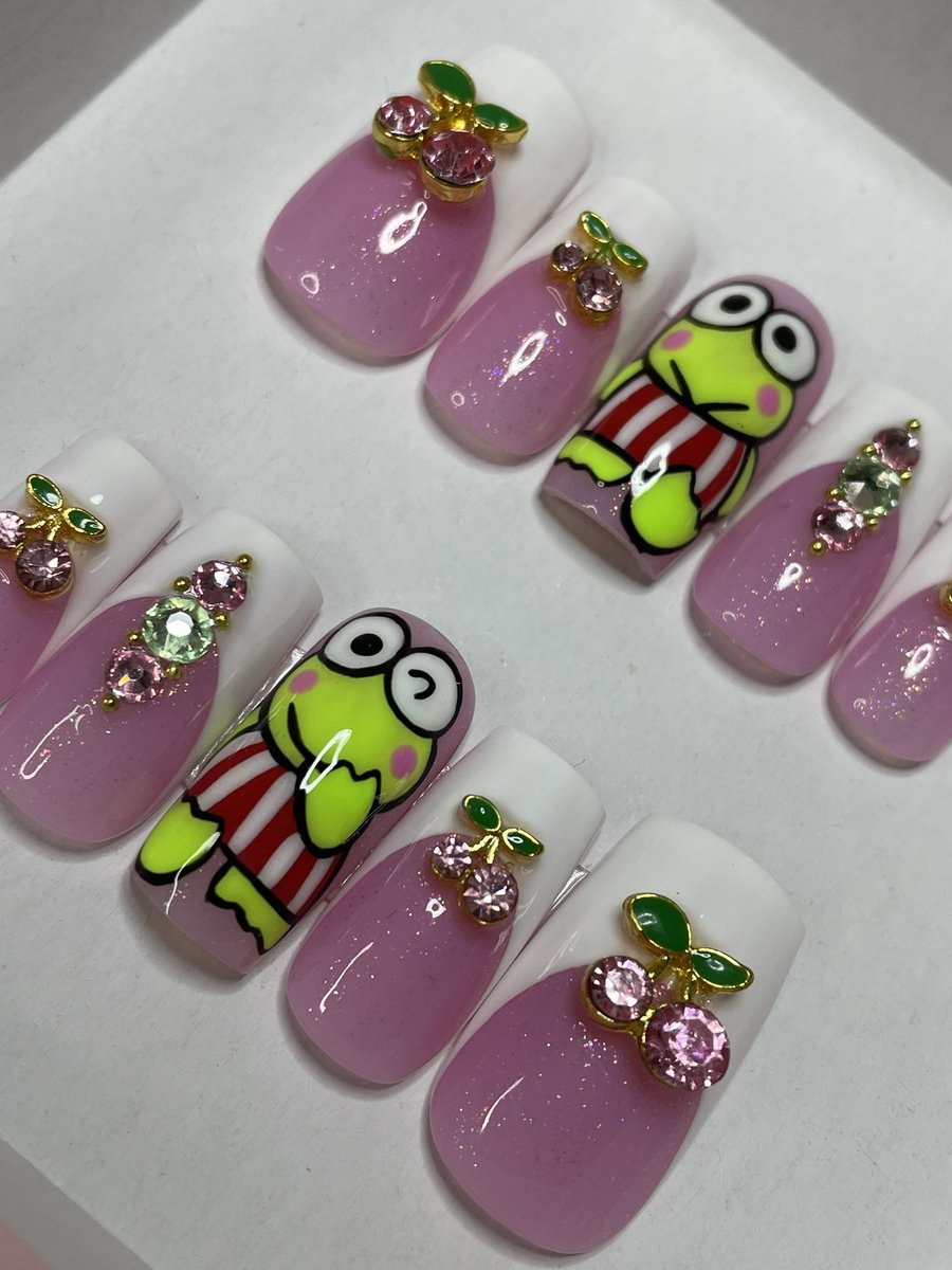 prettynailtech's tweet image. 💚 Keroppiiii 💚

Used @Moneyfornails “French Kiss” Collection! 💕