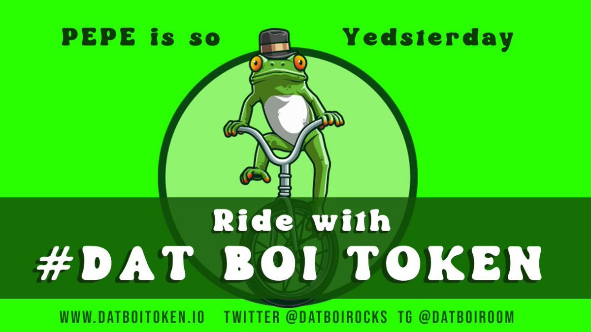 🔥🚀 Hold on tight, folks! The Dat Boi revolution is here, gonna get lit tonight! #DatBoiToken #datboi #DATBOIvsPEPE  #pepe