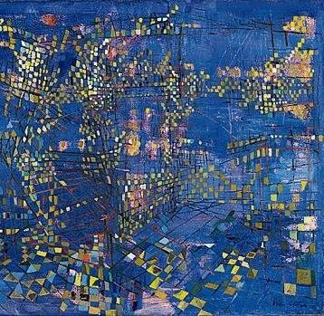 womensart1's tweet photo. Paris la nuit (Paris by night), 1951 by Portuguese Modernist painter Maria Helena Vieira da Silva #WomensArt https://t.co/saYypNAwg6