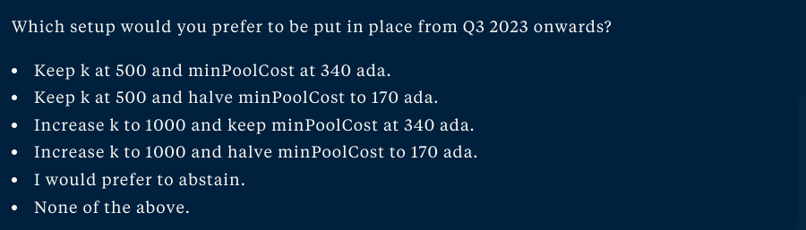 ArmyofSpies's tweet photo. 1) Ever wonder why your stake pool operator (SPO) runs multiple unsaturated pools?

More pools = more 340 ADA minPoolCost fees every epoch for your SPO.

This hurts your rewards since minPoolCost fee is divided among delegators. 

Soon your SPO will vote on this:

#Cardano $ADA https://t.co/IFAZTrrFN7