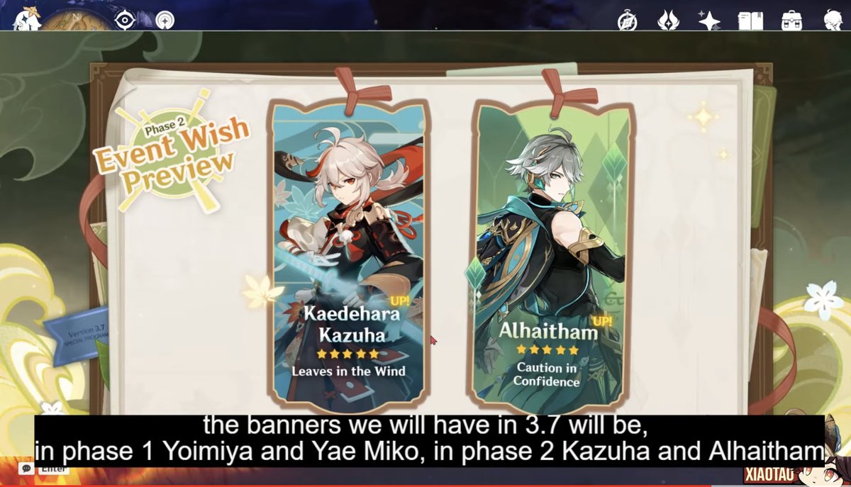 FilesFrisk's tweet photo. Next two banners in genshin! along with codes that are 100 primo each!!!! #Genshinlmpact #Alhaitham #kaveh #Baizhu #genshin #anime #animes #animegames #YaeMiko #KAZUHA #Kiara https://t.co/aHG4ef8hop