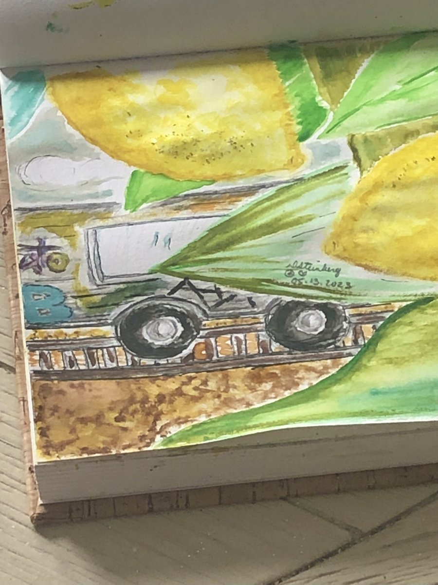TarotStuff's tweet photo. D. Steinberg
05.13.2023
#WithLovefromaBronxGirl #Lemons #LemonTrees #Train #Graffiti #TraintoNaples #Watercolor #Ink #Pencil #ATouchofGlitter #Art #NY https://t.co/Ipb3Fj1z3B