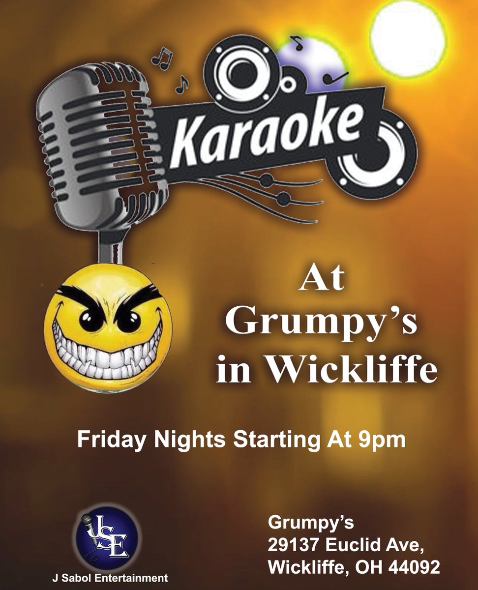 JSabolEnt's tweet photo. #NewShowAlert - Join us at Grumpy's in Wickliffe on Friday nights at 9pm for an exciting new #Karaoke show! DJ Matt will be hosting as we launch this amazing venue and bring the joy of Karaoke to everyone! #JSabolEnt https://t.co/2X75I5WrSZ