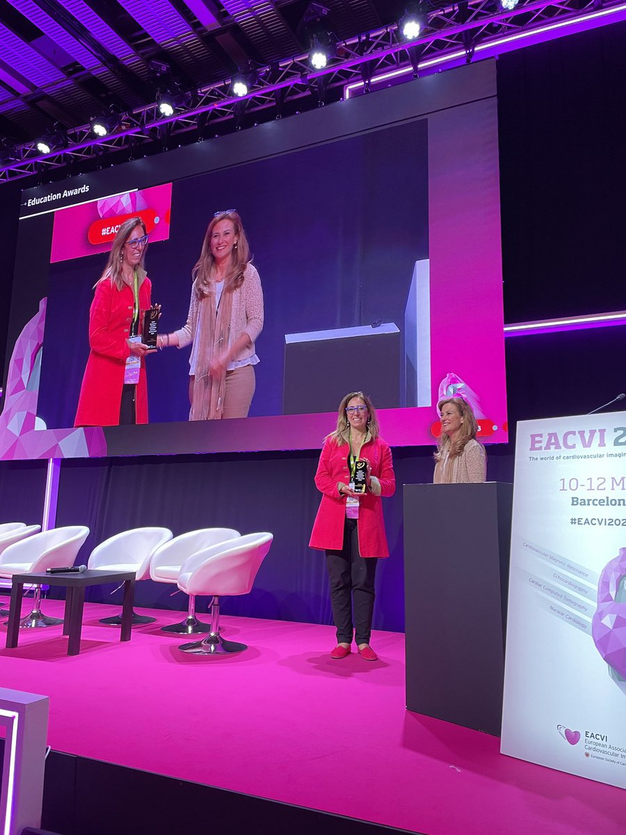 A very well deserved congratulations to <a href="/chiarabd/">C Bucciarelli-Ducci</a> for the #EACVI Education Excellence Award 🥇 🏆

Over the years, she has welcomed CMR enthusiasts to her unit from all over the wide 🌍, trained them to a high standard and allowing them to manage 🫀patients in their home