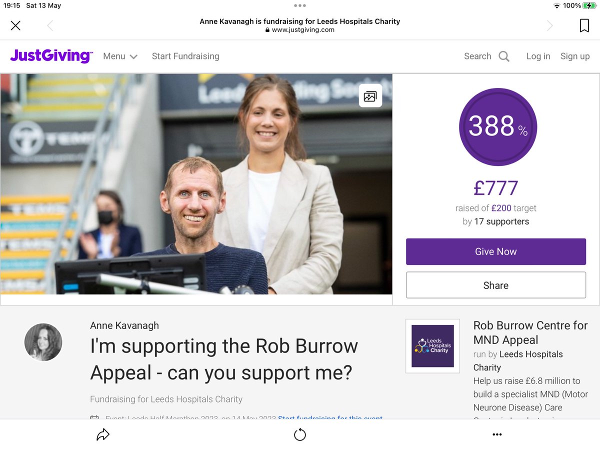 Good luck to everyone running the <a href="/runforall/">Jane Tomlinson’s Run For All</a> marathon or half marathon Leeds . Just checked my just giving page and it’s £777 - what a number!  See you in the morning <a href="/mndassoc/">MND Association</a> <a href="/Rob7Burrow/">Rob Burrow CBE</a>