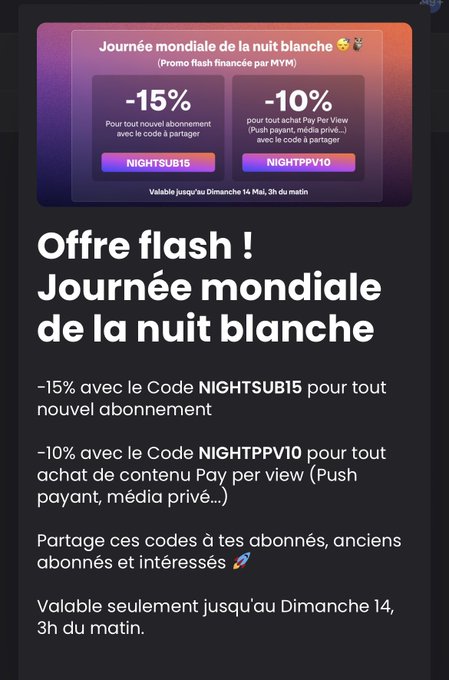 Un code promo de -15% sur MYM pour venir voir notre derni&egrave;re vid&eacute;o avec ma copine 🥵. Rate pas l&rsquo;occasion<a href="/tag/xhamster"class="tags"><span>#xhamster</span></a>